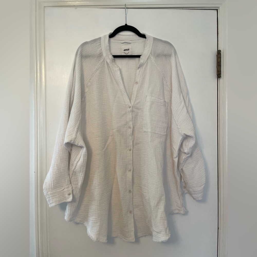 Aerie Cream Textured Top